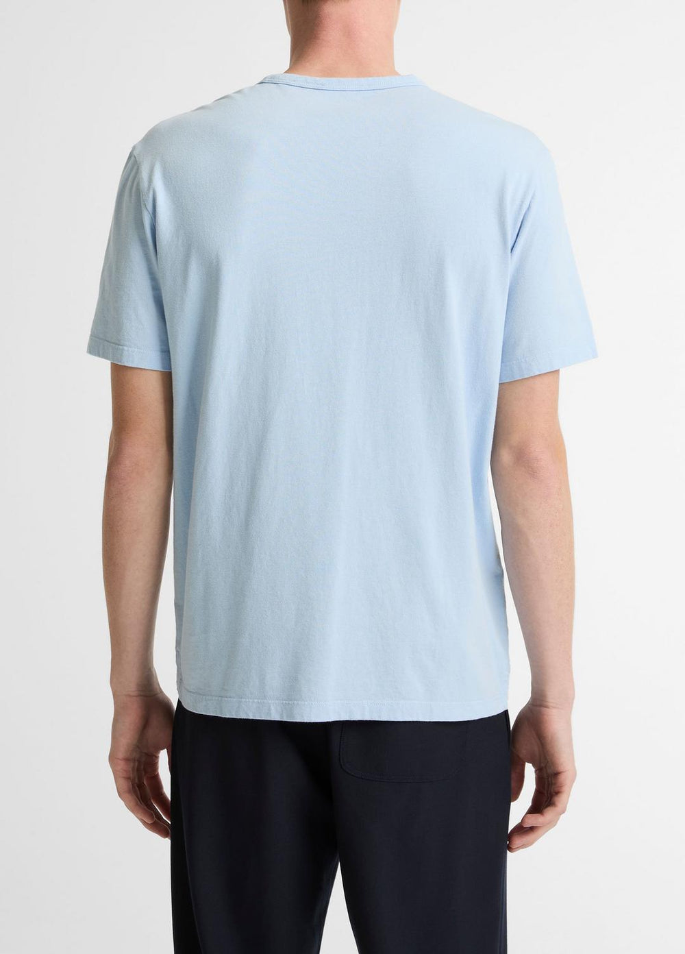 Garment Dye Cotton T-Shirt in Short Sleeve - WASHED RAINWATER | VINCE Men