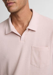 Cotton-Blend Johnny-Collar Polo Shirt in Henleys & Polos - PARADISE | VINCE Men