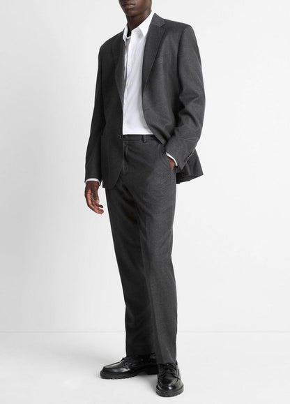 Wool-Silk Flannel Classic Pant in Trousers - CHARCOAL | VINCE Men