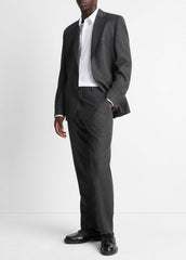 Wool-Silk Flannel Classic Pant in Trousers - CHARCOAL | VINCE Men