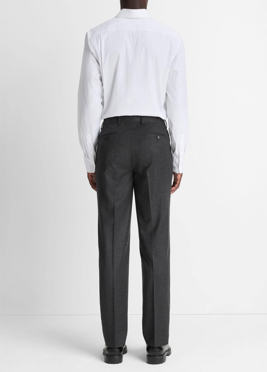 Wool-Silk Flannel Classic Pant in Trousers - CHARCOAL | VINCE Men