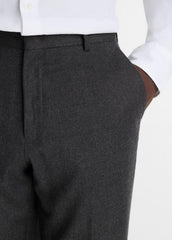 Wool-Silk Flannel Classic Pant in Trousers - CHARCOAL | VINCE Men