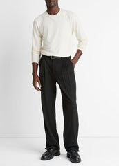Wool Double-Pleat Suiting Trouser in Trousers - BLACK | VINCE Men
