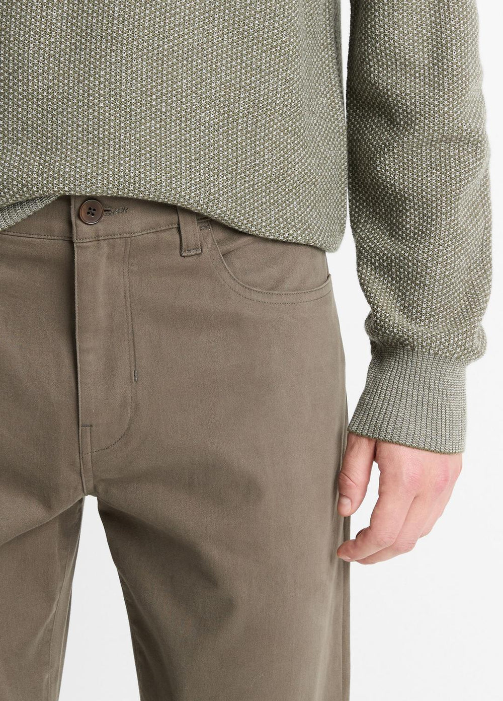 Dylan Slim 5-Pocket Peached Stretch-Cotton Pant in Trousers - FROG | VINCE Men