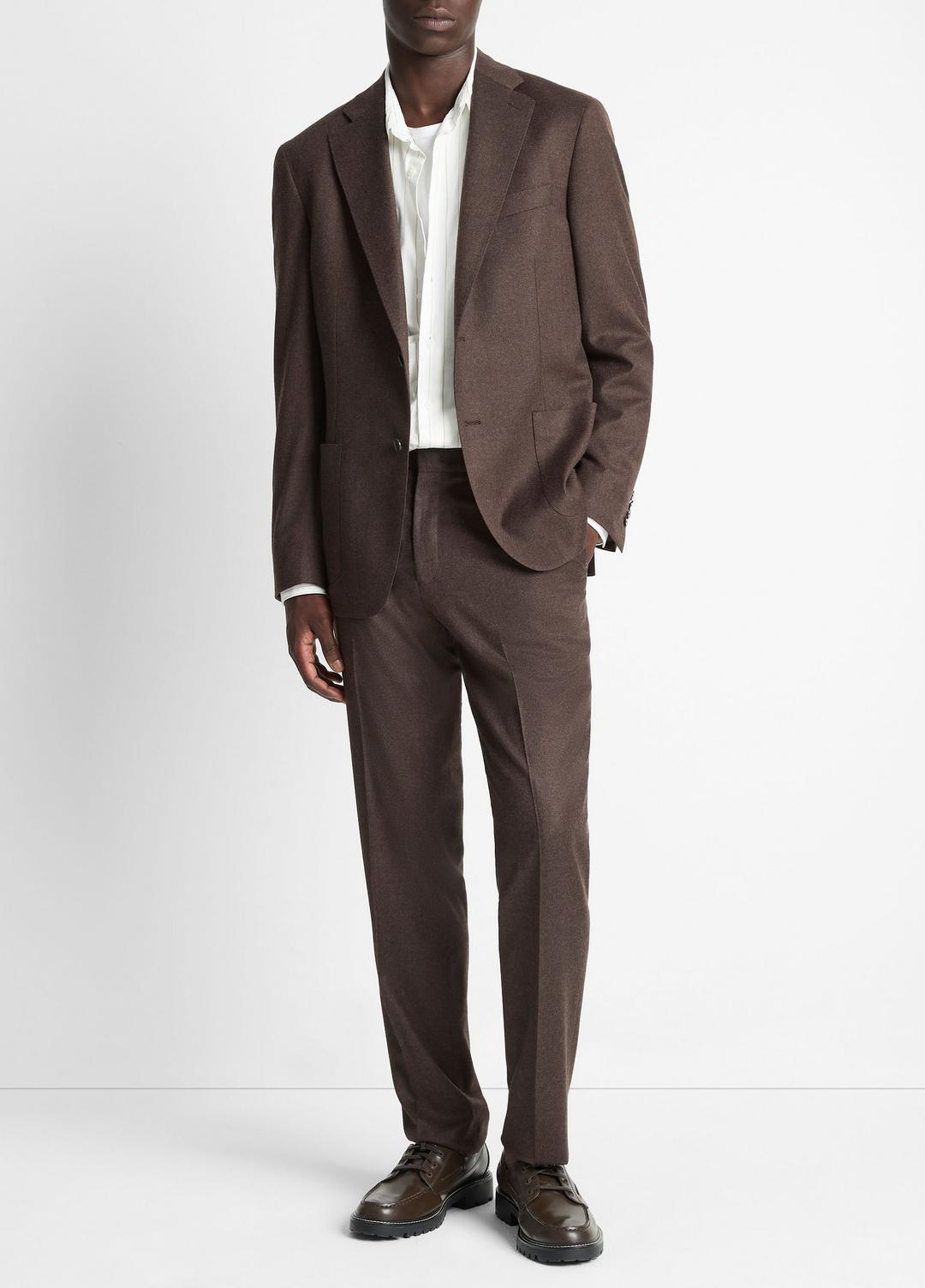 Wool-Silk Classic Pant in Trousers - BROWN | VINCE Men
