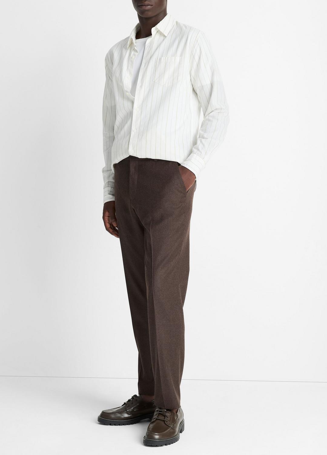 Wool-Silk Classic Pant in Trousers - BROWN | VINCE Men