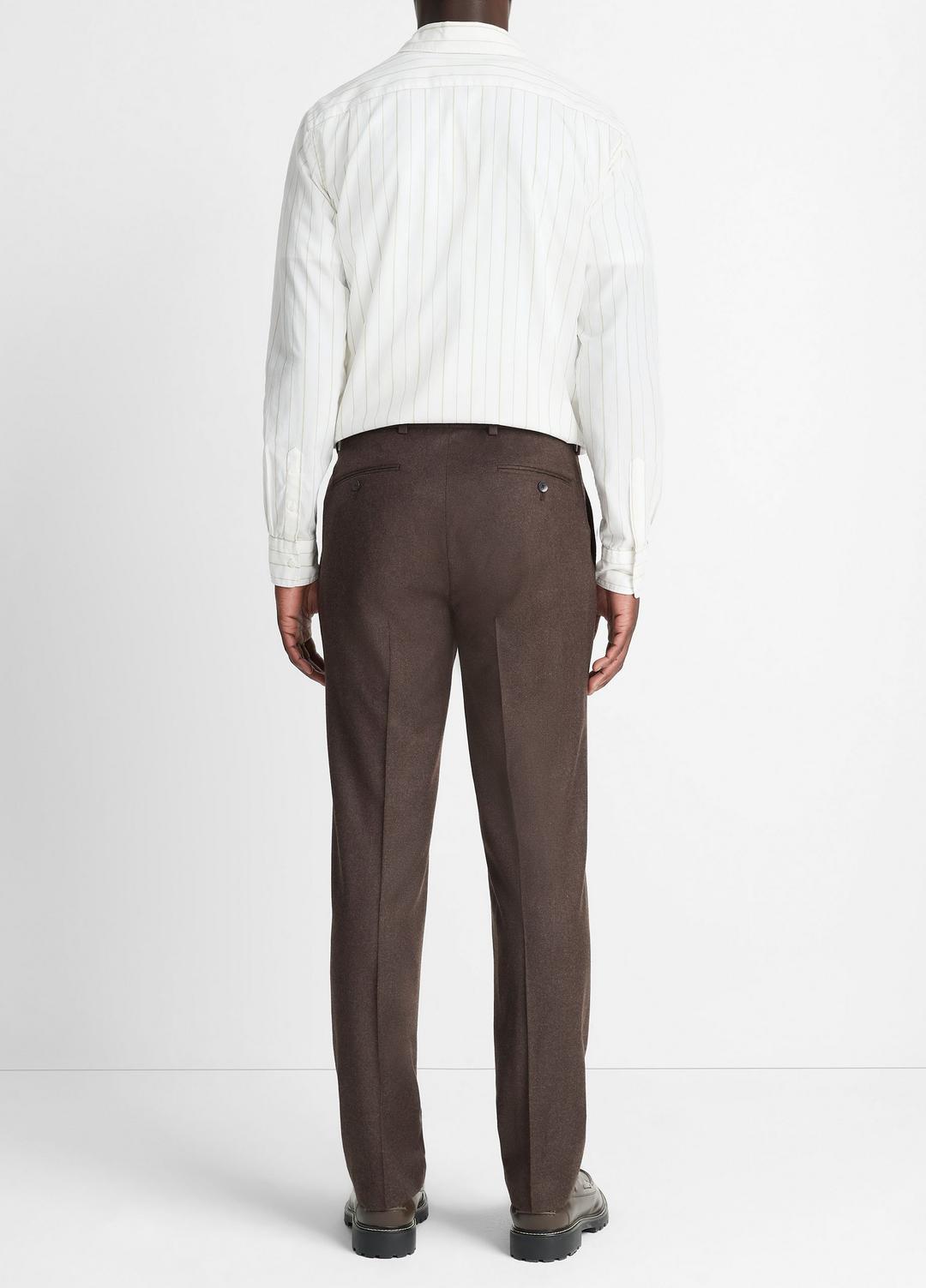 Wool-Silk Classic Pant in Trousers - BROWN | VINCE Men