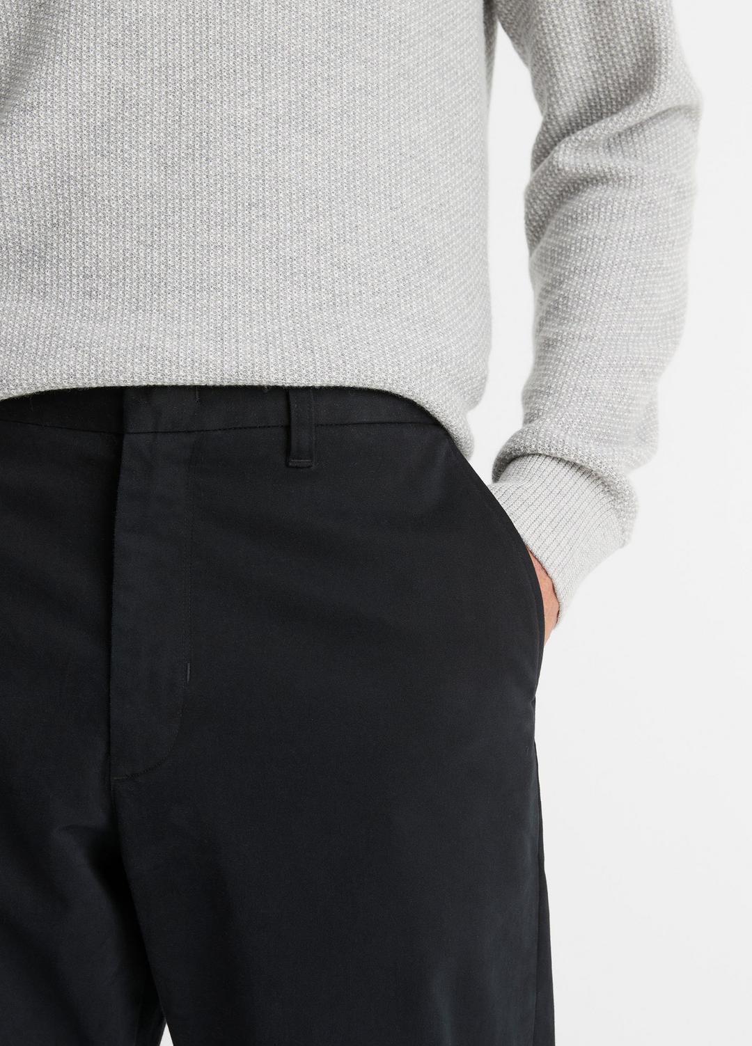 Louie Relaxed Stretch-Cotton Pant in Trousers - BLACK | VINCE Men