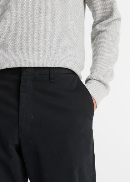 Louie Relaxed Stretch-Cotton Pant in Trousers - BLACK | VINCE Men