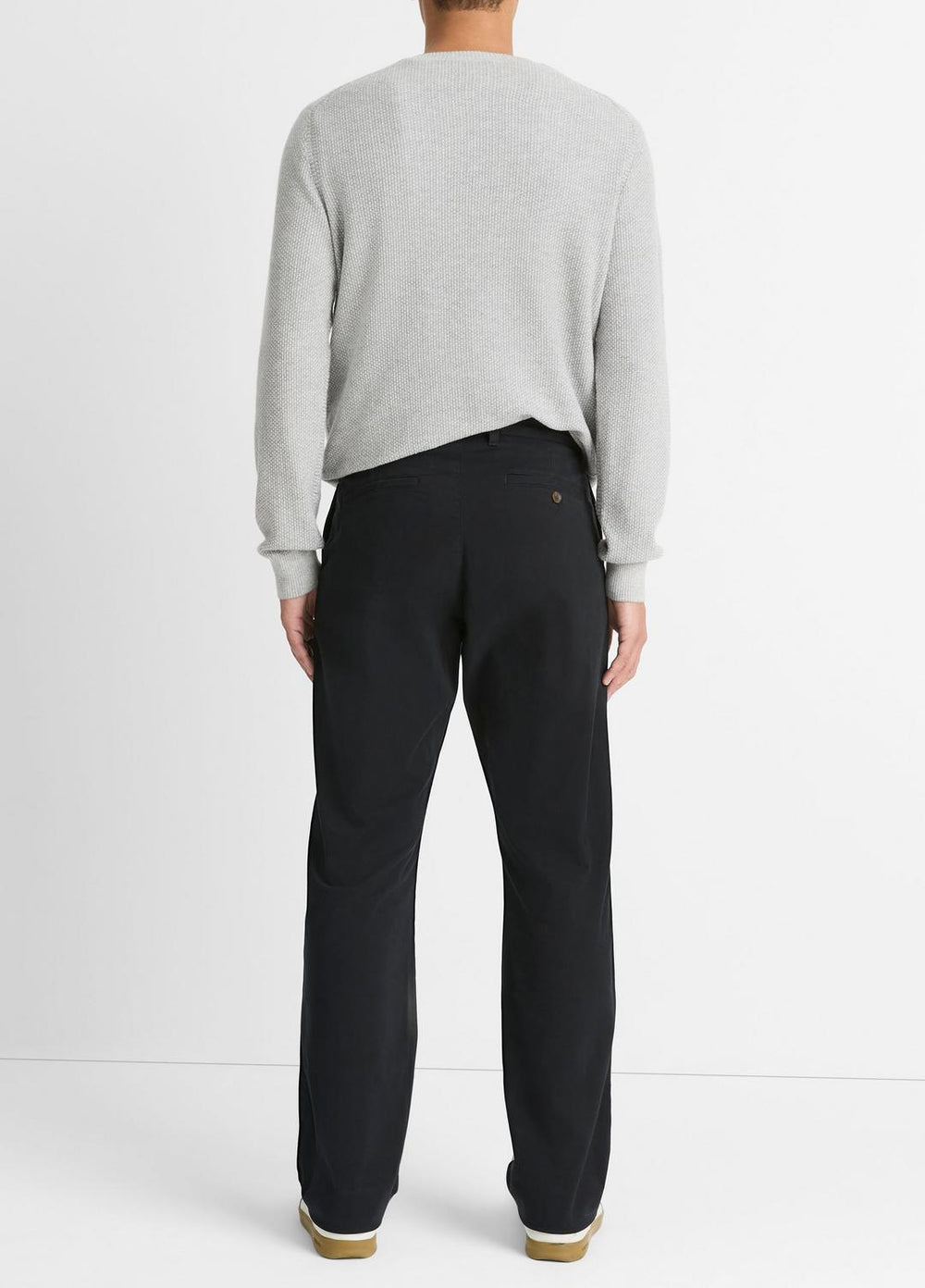 Louie Relaxed Stretch-Cotton Pant in Trousers - BLACK | VINCE Men