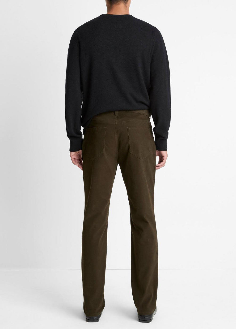 Dylan Slim 5-Pocket Peached Stretch-Cotton Pant in Trousers - DARK LEAF | VINCE Men
