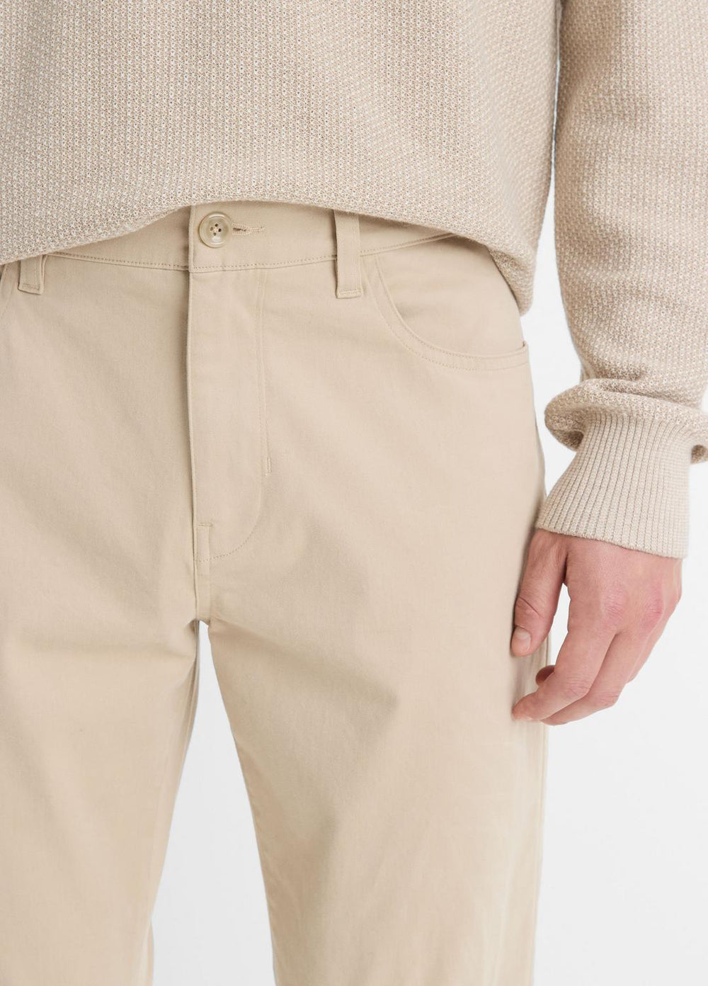 Dylan Slim 5-Pocket Peached Stretch-Cotton Pant in Trousers - CAHUENGA KHAKI | VINCE Men