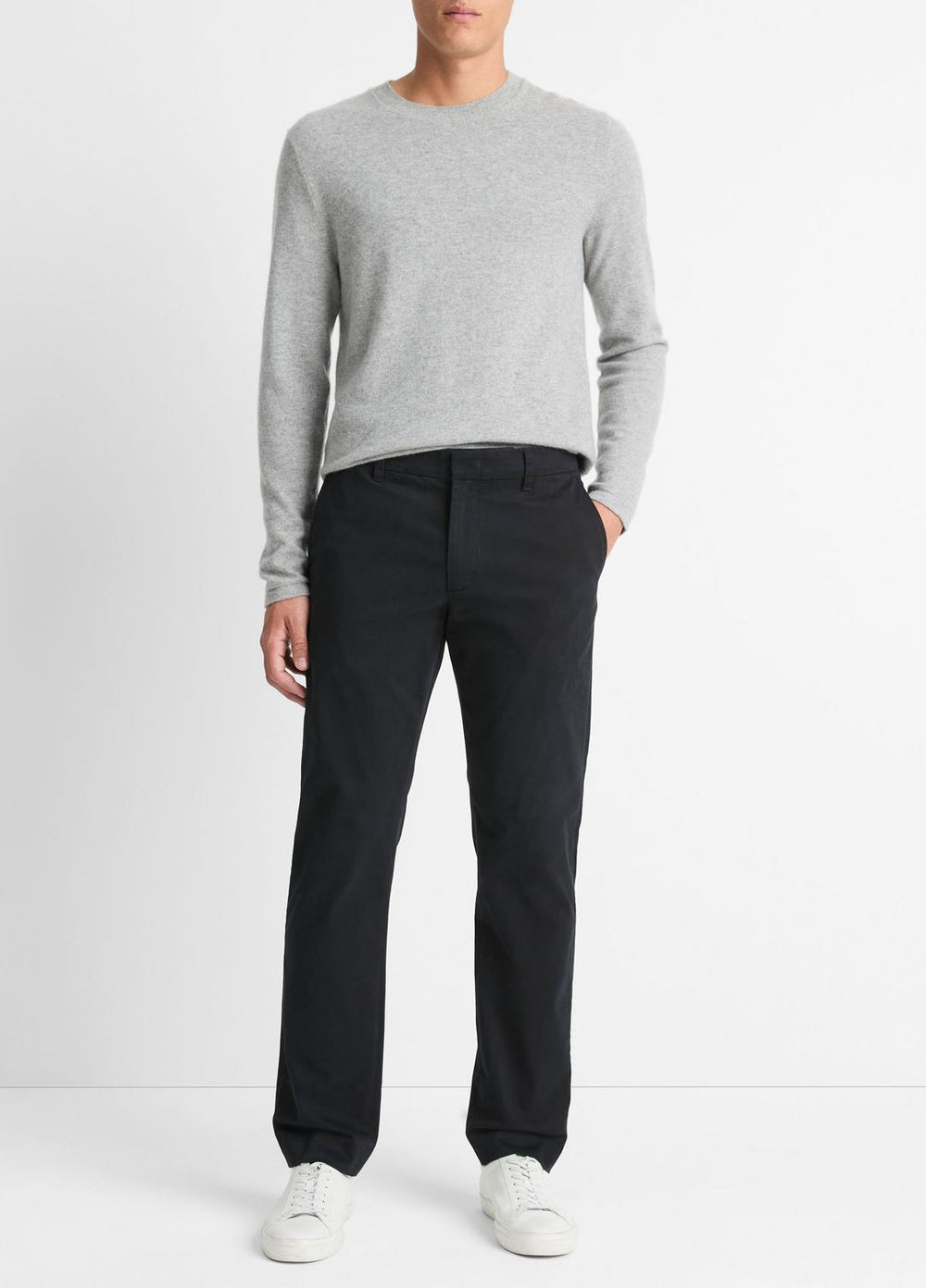 Dylan Slim Cotton Chino Pant in Trousers - BLACK | VINCE Men
