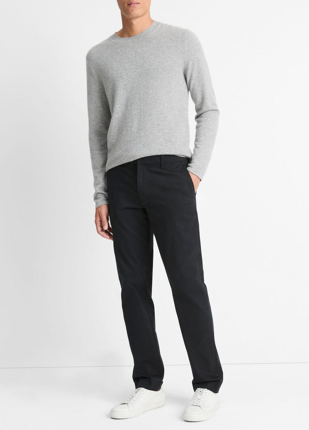 Dylan Slim Cotton Chino Pant in Trousers - BLACK | VINCE Men