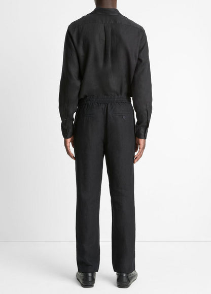 Lightweight Hemp Pant in Trousers - BLACK | VINCE Men