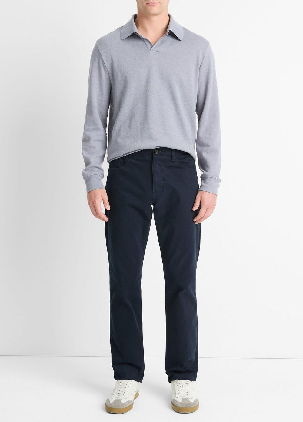 Dylan Slim 5-Pocket Peached Stretch-Cotton Pant in Trousers - COASTAL BLUE | VINCE Men