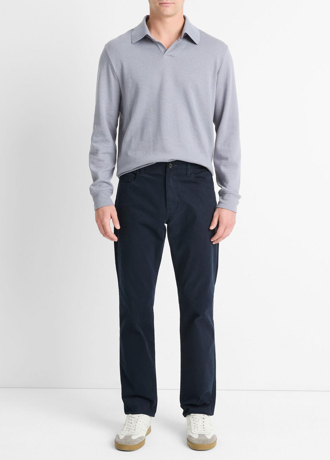 Dylan Slim 5-Pocket Peached Stretch-Cotton Pant in Trousers - COASTAL BLUE | VINCE Men