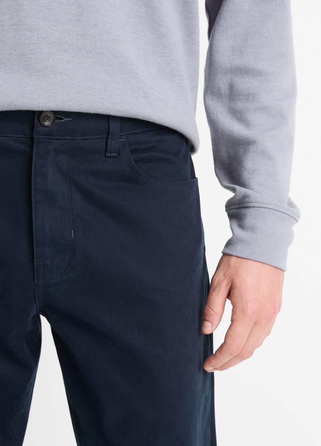 Dylan Slim 5-Pocket Peached Stretch-Cotton Pant in Trousers - COASTAL BLUE | VINCE Men
