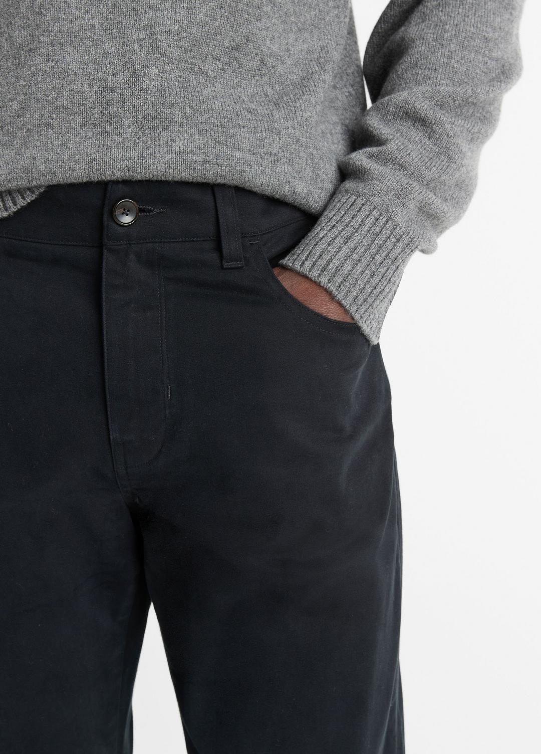 Dylan Slim 5-Pocket Peached Stretch-Cotton Pant in Trousers - BLACK | VINCE Men