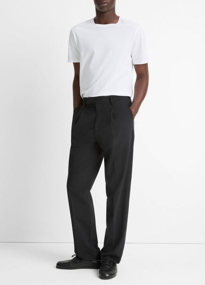 Louie Relaxed Pleated Trouser in Trousers - BLACK | VINCE Men