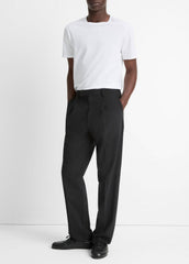 Louie Relaxed Pleated Trouser in Trousers - BLACK | VINCE Men