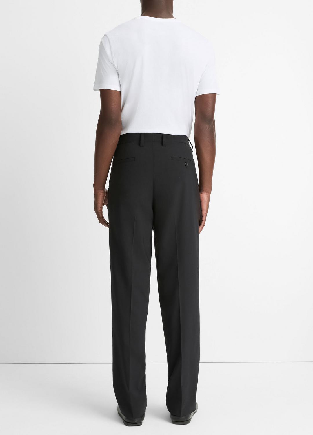 Louie Relaxed Pleated Trouser in Trousers - BLACK | VINCE Men