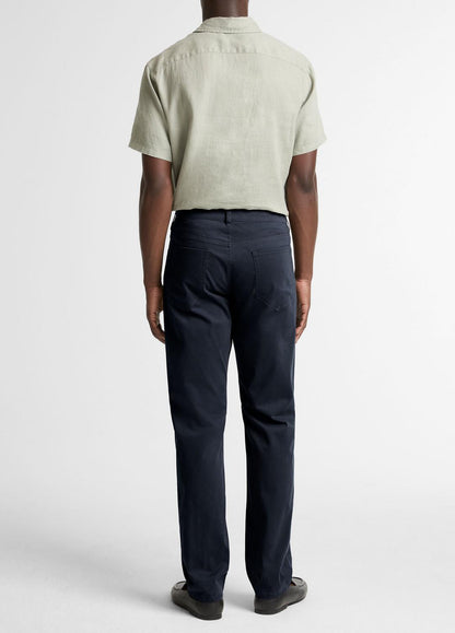 Dylan Slim 5-Pocket Cotton Sateen Pant in Trousers - COASTAL BLUE | VINCE Men