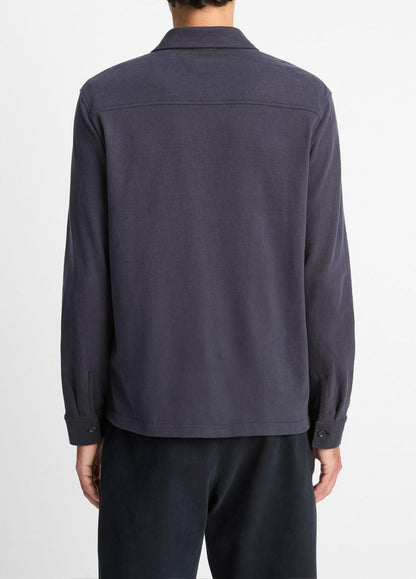 Heavy Sueded Cotton Shirt Jacket in Shirt Jackets - COASTAL BLUE | VINCE Men