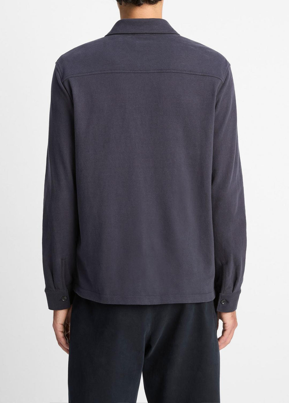 Heavy Sueded Cotton Shirt Jacket in Shirt Jackets - COASTAL BLUE | VINCE Men