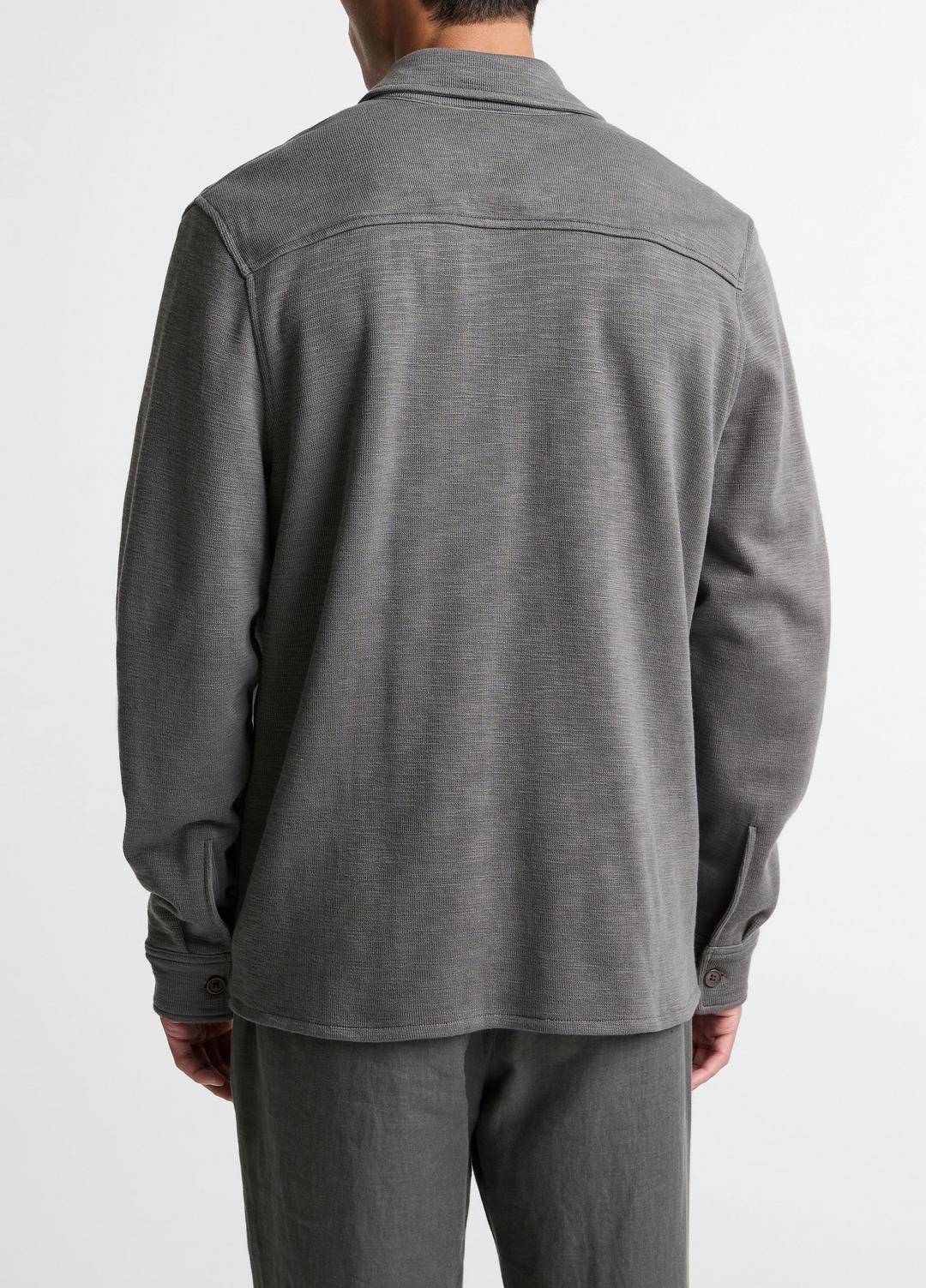 Double-Slub Cotton-Blend Shirt Jacket in Jackets - SLATE | VINCE Men