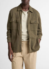 Double-Slub Cotton-Blend Shirt Jacket in Jackets - MOSS | VINCE Men