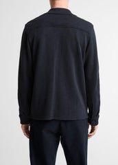 Double-Slub Cotton-Blend Shirt Jacket in Jackets - COASTAL BLUE | VINCE Men