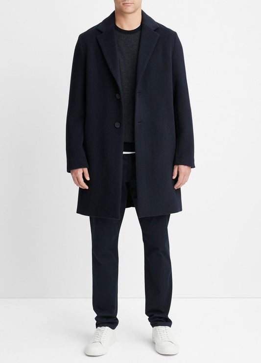 Classic Italian Wool-Blend Coat in Jackets & Outerwear - COASTAL BLUE | VINCE Men