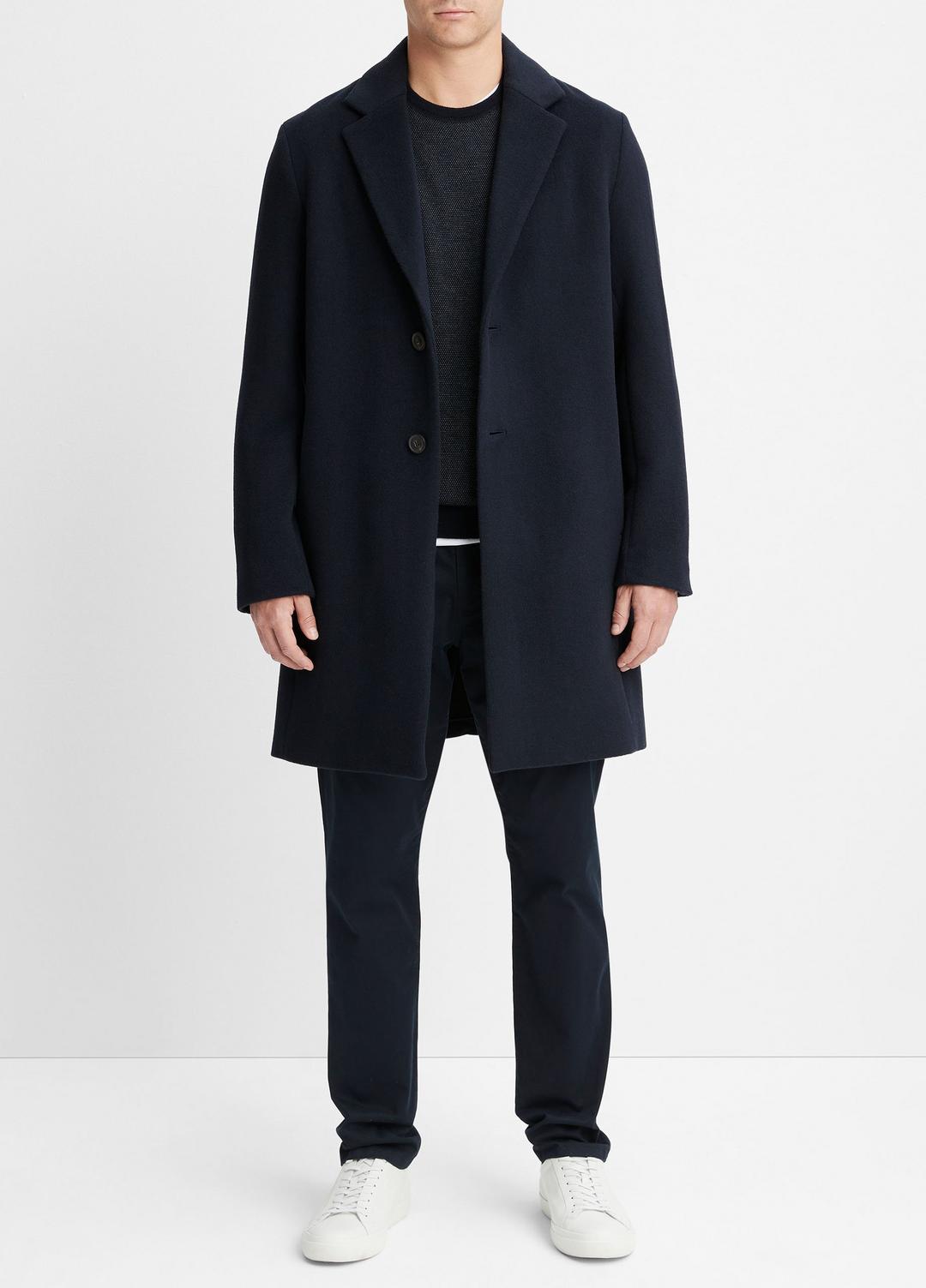 Classic Italian Wool-Blend Coat in Jackets & Outerwear - COASTAL BLUE | VINCE Men
