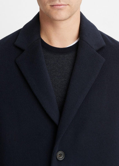 Classic Italian Wool-Blend Coat in Jackets & Outerwear - COASTAL BLUE | VINCE Men