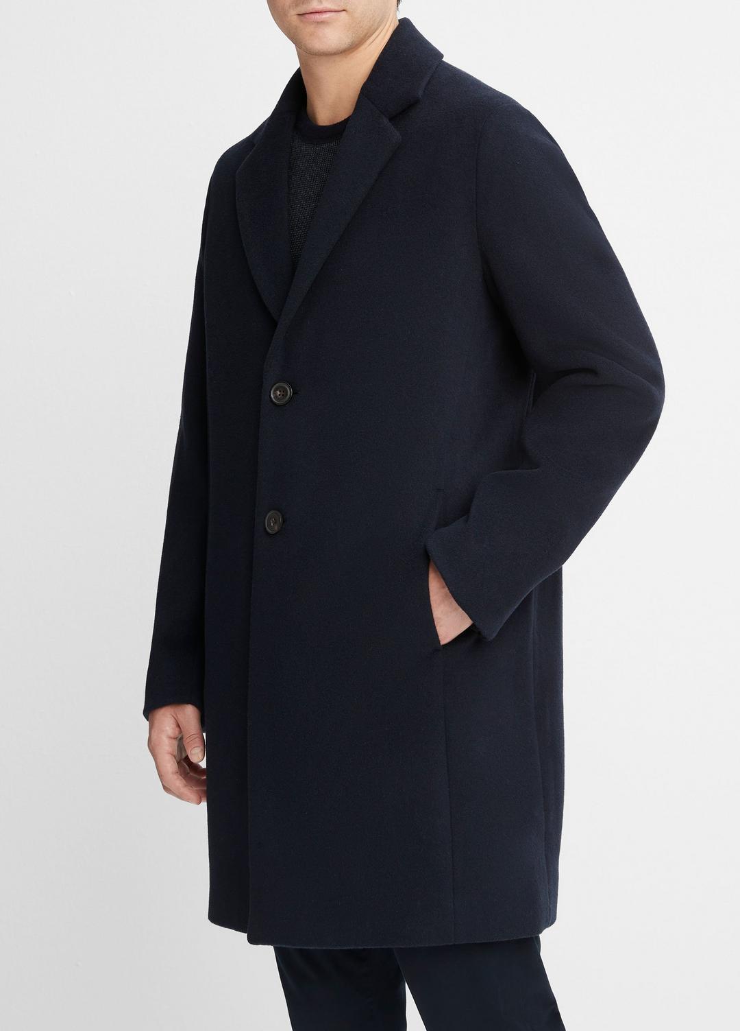 Classic Italian Wool-Blend Coat in Jackets & Outerwear - COASTAL BLUE | VINCE Men