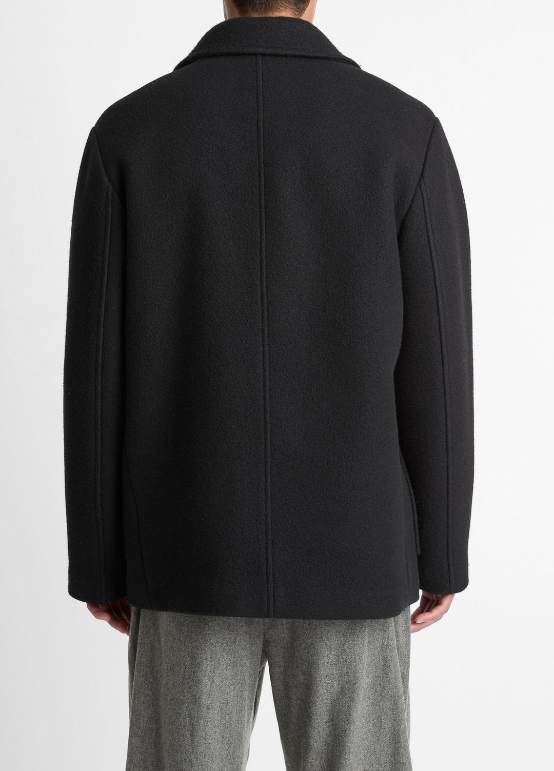 Italian Wool-Blend Peacoat in Coats - BLACK | VINCE Men