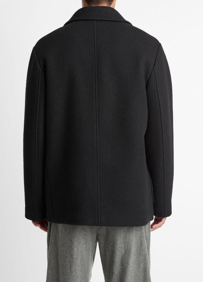 Italian Wool-Blend Peacoat in Coats - BLACK | VINCE Men