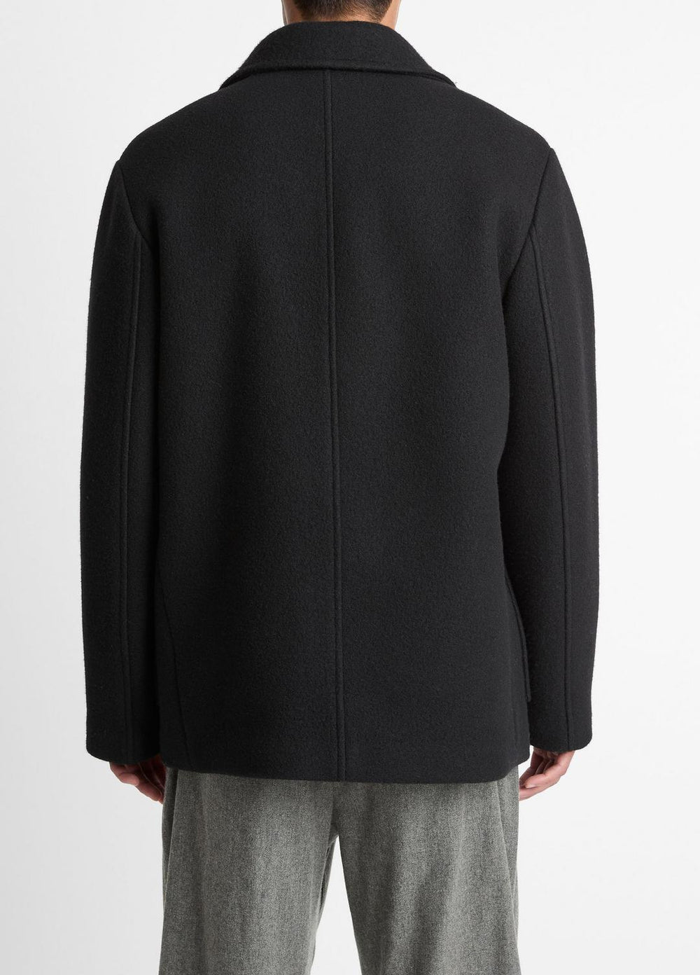 Italian Wool-Blend Peacoat in Coats - BLACK | VINCE Men