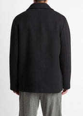 Italian Wool-Blend Peacoat in Coats - BLACK | VINCE Men