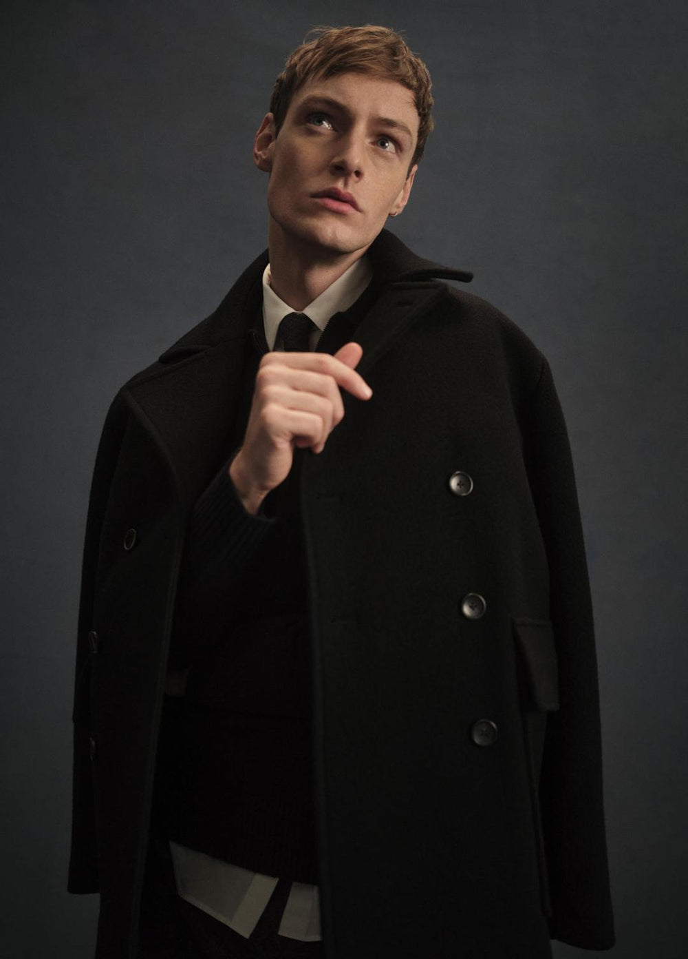 Italian Wool-Blend Peacoat in Coats - BLACK | VINCE Men