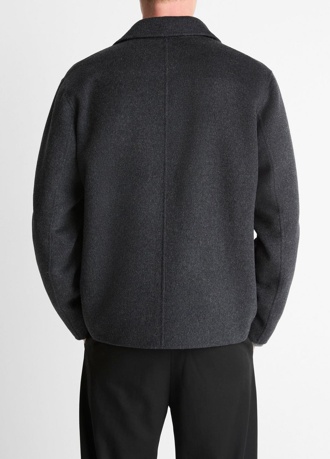 Splittable Wool-Blend Zip-Front Jacket in Jackets - HEATHER BLACK | VINCE Men