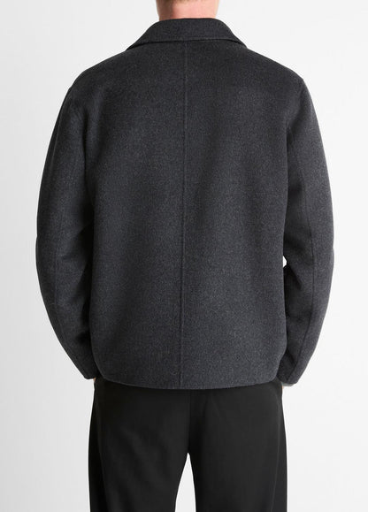 Splittable Wool-Blend Zip-Front Jacket in Jackets - HEATHER BLACK | VINCE Men