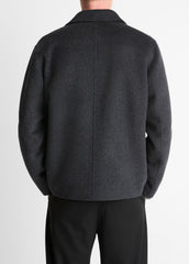 Splittable Wool-Blend Zip-Front Jacket in Jackets - HEATHER BLACK | VINCE Men