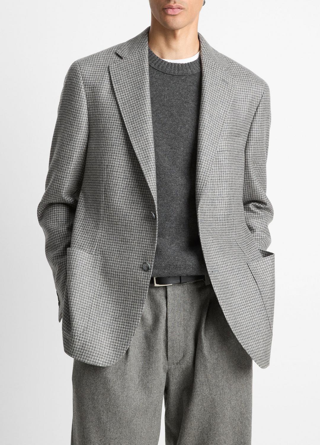 Houndstooth Cashmere Relaxed Sport Coat in Blazers - GREY/BROWN | VINCE Men