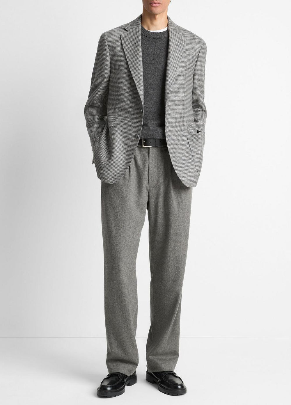 Houndstooth Cashmere Relaxed Sport Coat in Blazers - GREY/BROWN | VINCE Men