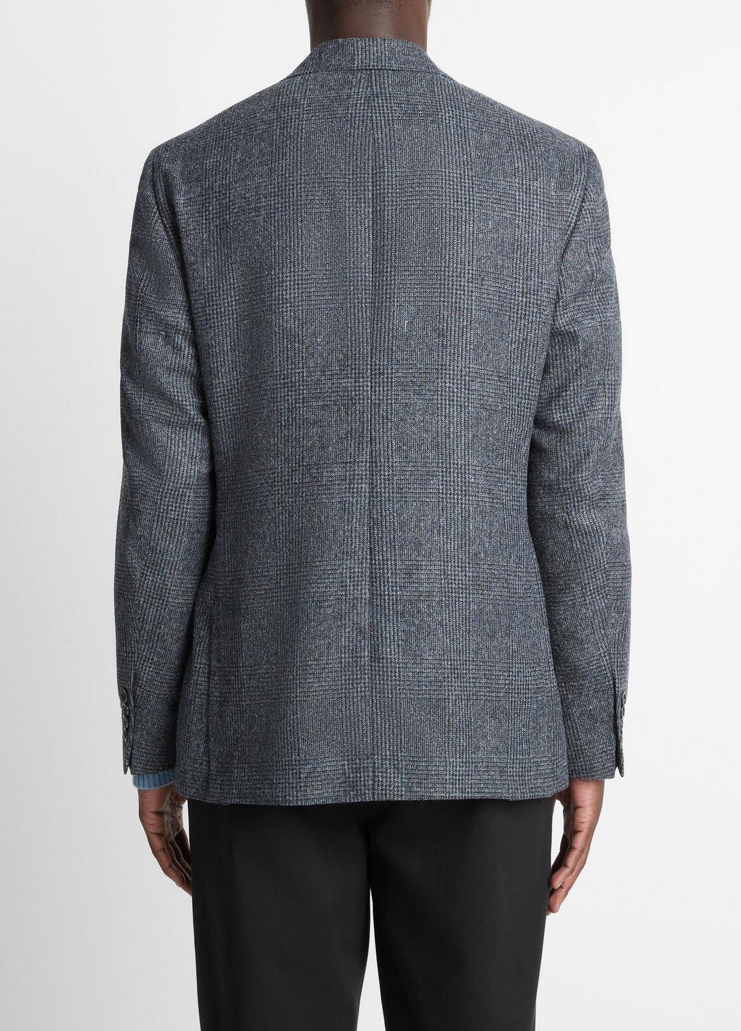 Plaid Alpaca-Blend Relaxed Sport Coat in Blazers - NAVY/BLUE | VINCE Men