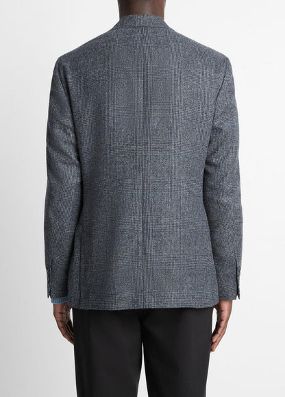 Plaid Alpaca-Blend Relaxed Sport Coat in Blazers - NAVY/BLUE | VINCE Men