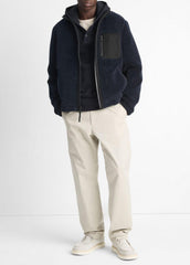 Sherpa Zip Jacket in Jackets - COASTAL BLUE | VINCE Men