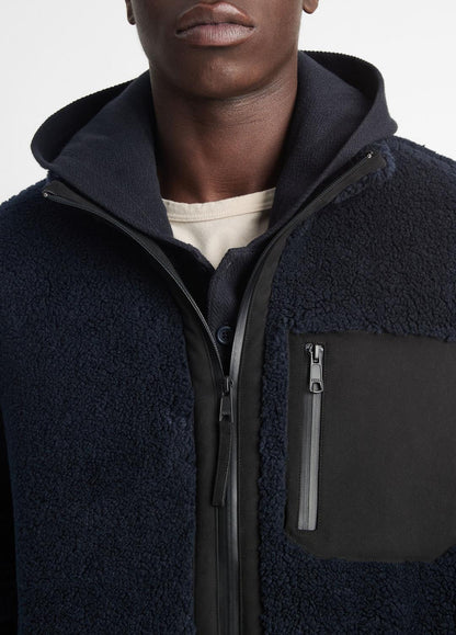 Sherpa Zip Jacket in Jackets - COASTAL BLUE | VINCE Men